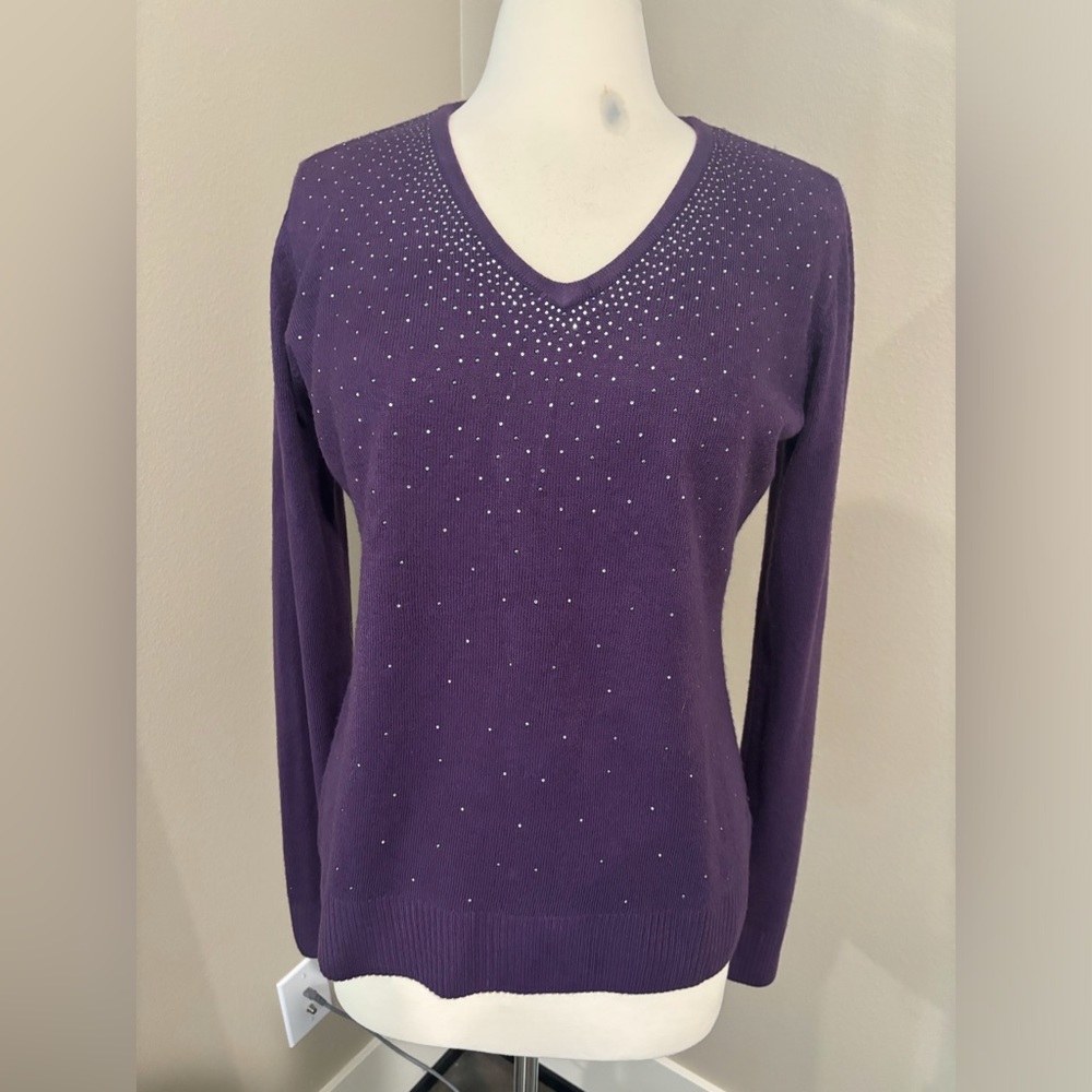 Purple bedazzled sweater